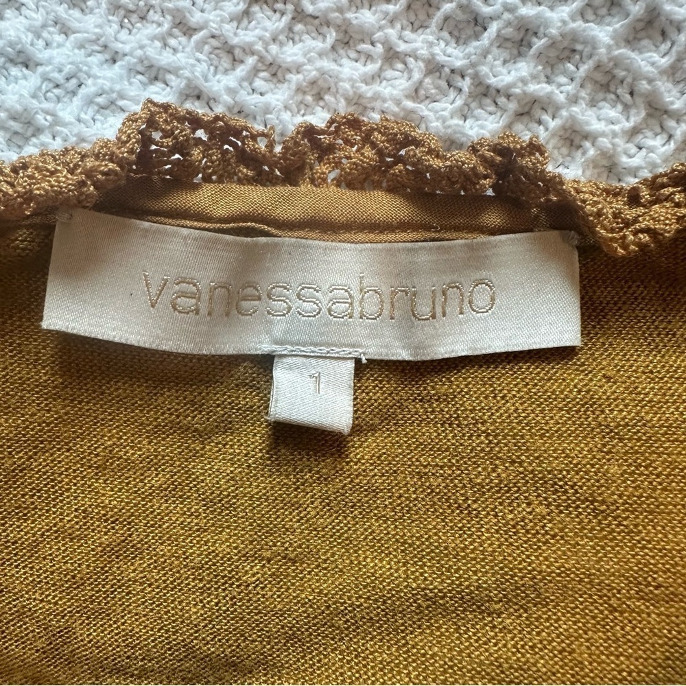 Vanessa Bruno women’s yellow size 1 small shirt floral long sleeve top blouse - Picture 6 of 9